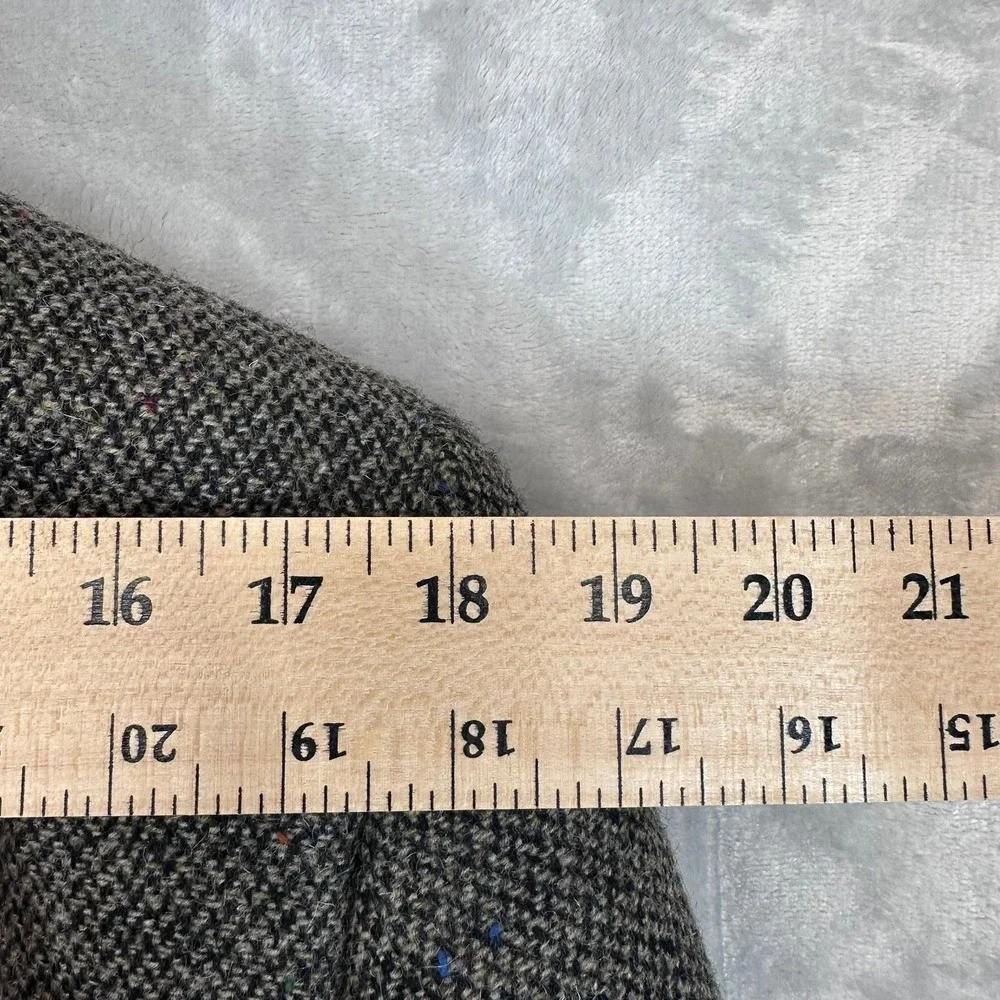 Barrister Hartmarx Mens Vintage Wool Tweed Blazer Gray Herringbone USA Tailored